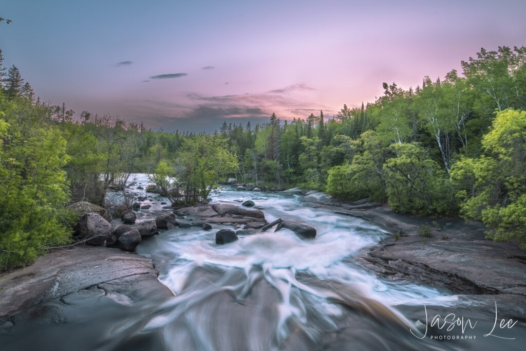 Spring River Rapids Sunset